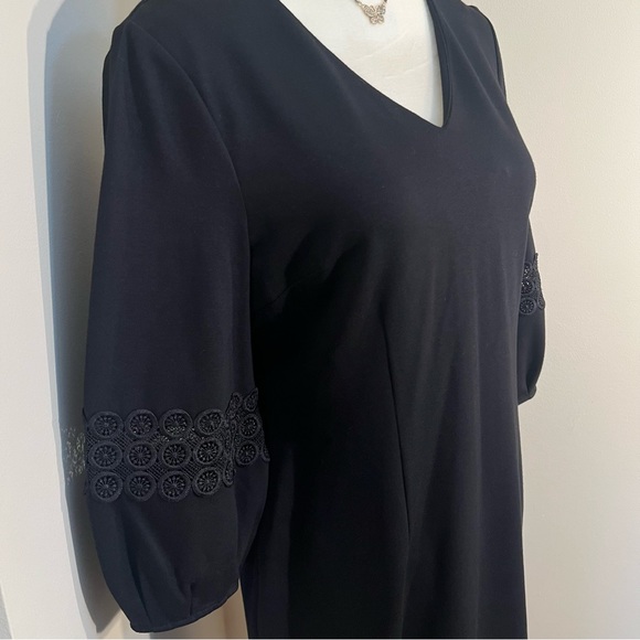 Talbots Lace Inset Sleeve Dress 4 - Picture 3 of 4